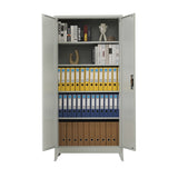 Two-Door Metal Cabinet Shelf Storage for Home Office Gym - Extra Image