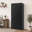 Two-Door Metal Cabinet Shelf Storage for Home Office Gym
