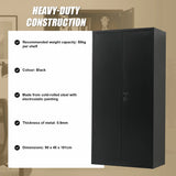 Two-Door Metal Cabinet Shelf Storage for Home Office Gym - Extra Image