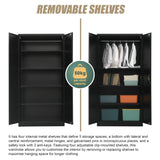 Two-Door Metal Cabinet Shelf Storage for Home Office Gym - 45-Degree Angle