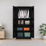 Two-Door Metal Cabinet Shelf Storage for Home Office Gym - Close-Up Angle