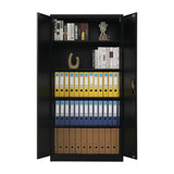 Two-Door Metal Cabinet Shelf Storage for Home Office Gym - Extra Image