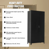 Two-Door Metal Cabinet Shelf Storage for Home Office Gym
