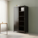 Two-Door Metal Cabinet Shelf Storage for Home Office Gym