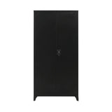 Two-Door Metal Cabinet Shelf Storage for Home Office Gym - Top-Down View