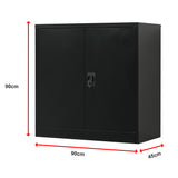 Two-Door Metal Short Cabinet Shelf Storage for Home Office Gym - Extra Image