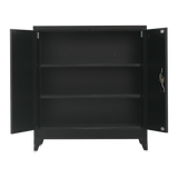 Two-Door Metal Short Cabinet Shelf Storage for Home Office Gym