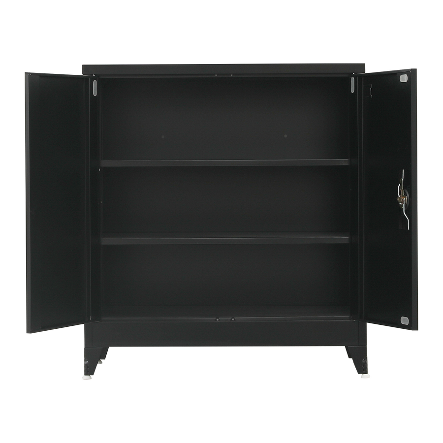 Two-Door Metal Short Cabinet Shelf Storage for Home Office Gym