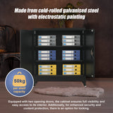 Two-Door Metal Short Cabinet Shelf Storage for Home Office Gym