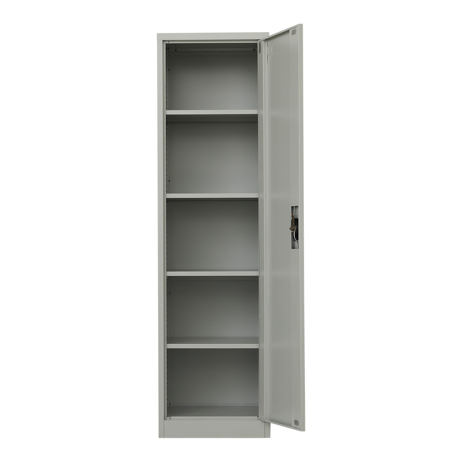 Single-Door Metal Tall Cabinet Shelf Storage for Home Office Gym