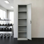 Single-Door Metal Tall Cabinet Shelf Storage for Home Office Gym