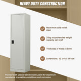 Single-Door Metal Tall Cabinet Shelf Storage for Home Office Gym - Rear View
