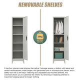 Single-Door Metal Tall Cabinet Shelf Storage for Home Office Gym