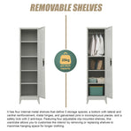 Single-Door Metal Tall Cabinet Shelf Storage for Home Office Gym