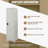 Single-Door Metal Tall Cabinet Shelf Storage for Home Office Gym - Rear View