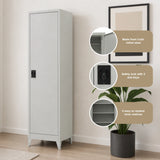 Single-Door Metal Tall Cabinet Shelf Storage for Home Office Gym