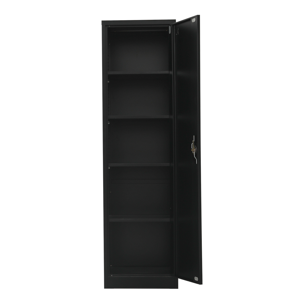 Single-Door Metal Tall Cabinet Shelf Storage for Home Office Gym