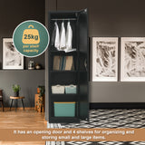 Single-Door Metal Tall Cabinet Shelf Storage for Home Office Gym - Top-Down View