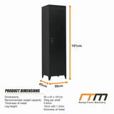 Single-Door Metal Tall Cabinet Shelf Storage for Home Office Gym