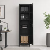 Single-Door Metal Tall Cabinet Shelf Storage for Home Office Gym