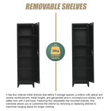 Single-Door Metal Tall Cabinet Shelf Storage for Home Office Gym - 45-Degree Angle