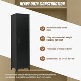 Single-Door Metal Tall Cabinet Shelf Storage for Home Office Gym - Rear View