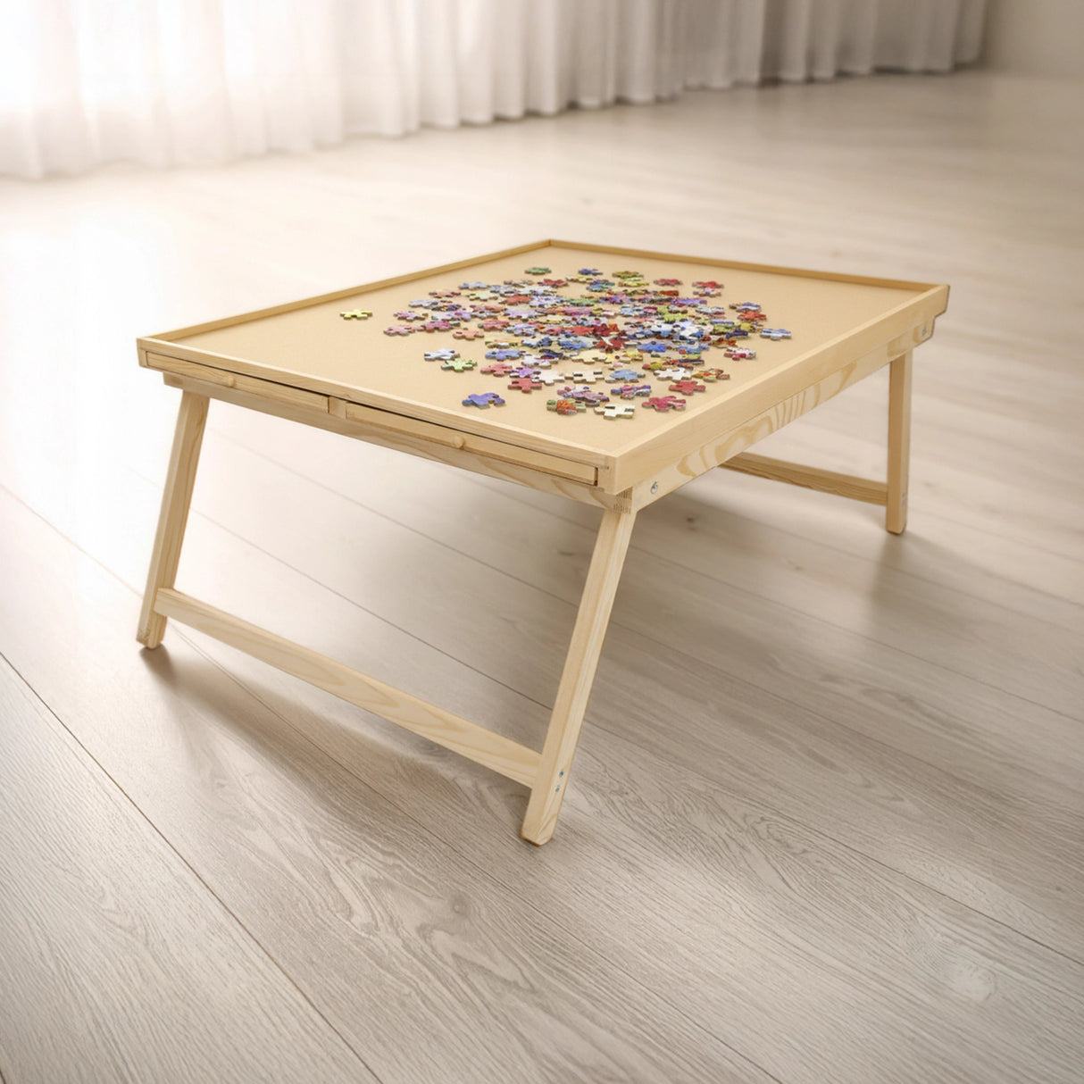 1500 Piece Wooden Jigsaw Puzzle Table &ndash; 67x87cm Puzzle Board with Folding Legs