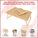 1500 Piece Wooden Jigsaw Puzzle Table &ndash; 67x87cm Puzzle Board with Folding Legs