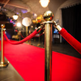 4 x Queue Barriers + 3 Ropes Exhibition Crowd Control Bollards - Side View