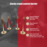 4 x Queue Barriers + 3 Ropes Exhibition Crowd Control Bollards - Top-Down View