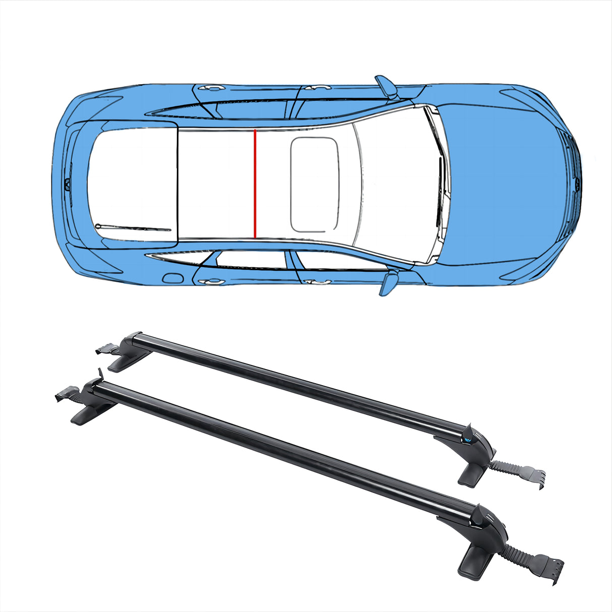 Lockable Aluminium Car Roof Rack Bars Without Rail Anti Theft Luggage Carrier