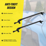 Lockable Aluminium Car Roof Rack Bars Without Rail Anti Theft Luggage Carrier - Top-Down View