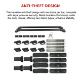 Lockable Aluminium Car Roof Rack Bars Without Rail Anti Theft Luggage Carrier - Low Angle
