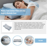 Soft Cervical Pillow for Neck Pain Relief Memory Foam Ergonomic - Rear View