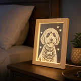 LED Photo Frame + 2 Blanks Laser Engraving Display Night-light Engraver Picture - Side View