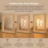 LED Photo Frame + 2 Blanks Laser Engraving Display Night-light Engraver Picture