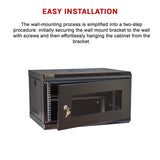 19" 6U Wall Mount Network DVR NVR Data Cabinet Enclosure