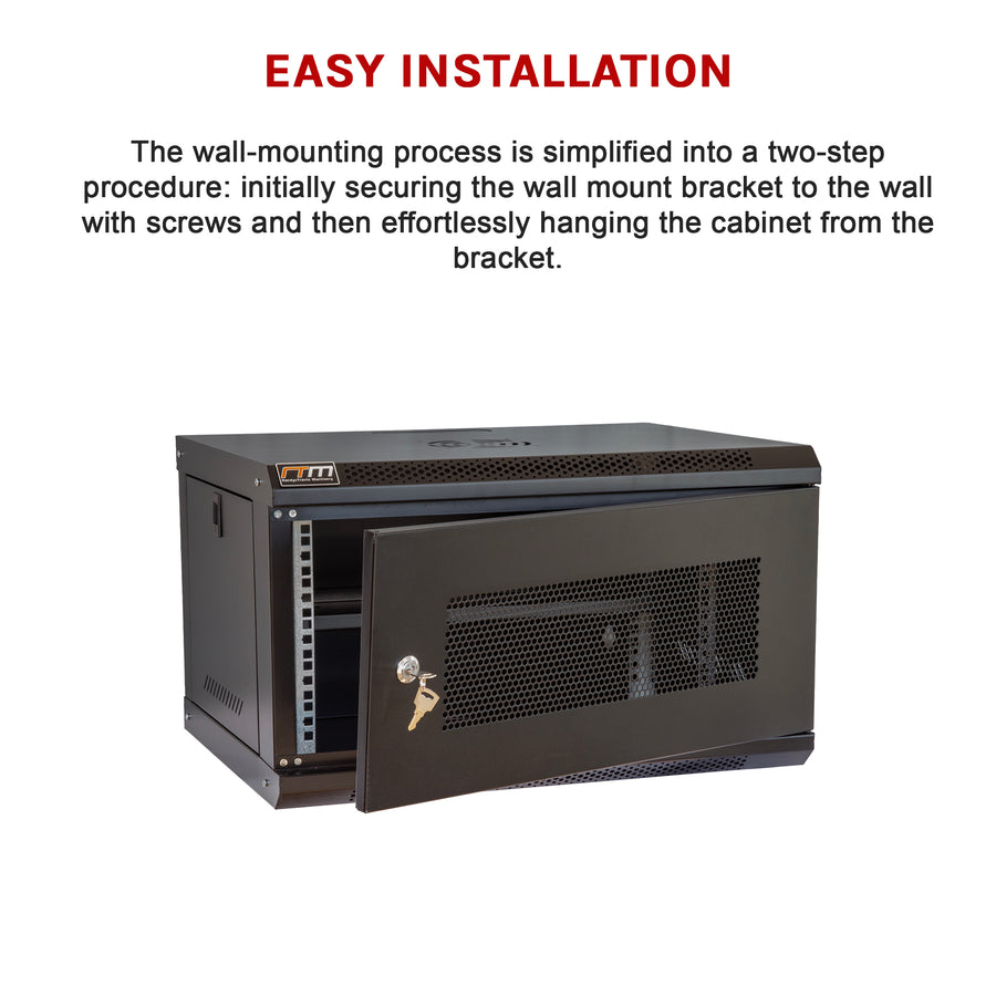19" 6U Wall Mount Network DVR NVR Data Cabinet Enclosure