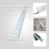 10 x Tile Trim Heavy Duty L Shaped Edge Aluminium 10mm - Rear View
