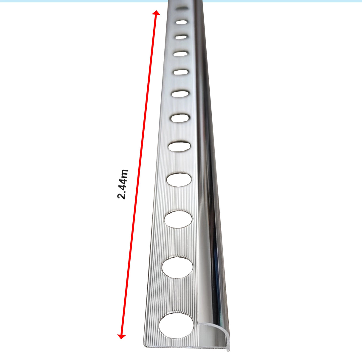 10 x Tile Trim Heavy Duty Round Edge Aluminium 10mm