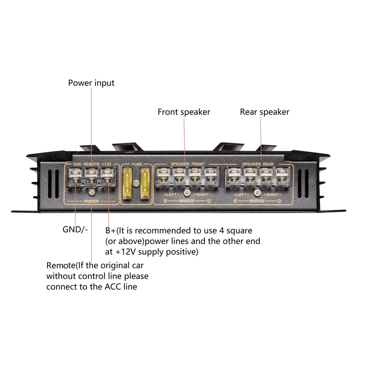5800W Watt 4 Channel Car Truck Amplifier Stereo Audio Speaker Amp System Device