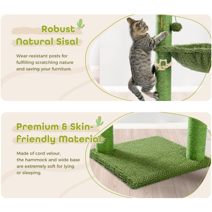 Cactus Cat Tree Tower Scratching Post Scratcher Kitten Condo House Play Bed Toys