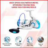 High Speed Saltwater Metal Spinning Fishing Reel Large Sea Fishing Reels - 45-Degree Angle