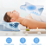 Memory Foam Pillow for Sleeping Orthopedic Cervical Ergonomic Neck Support - Top-Down View