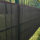 15m x 2m Fence Windscreen Privacy Screen Shade Cover Black Fabric Mesh Garden - Front View