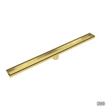 800mm Tile Insert Shower Bathroom Brushed Brass Grate Drain w/ Centre outlet Floor Waste - Extra Image