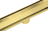 1000mm Tile Insert Bathroom Shower Brushed Brass Grate Drain w/Centre outlet Floor Waste