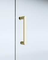 Adjustable 900x900mm Double Sliding Door Glass Shower Screen in Gold