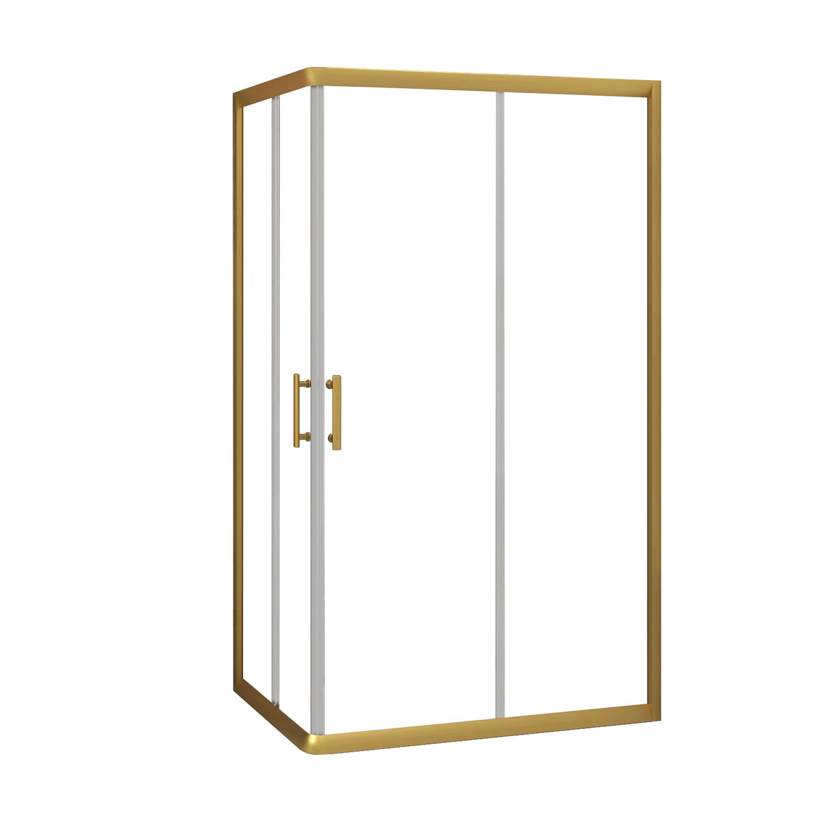 Adjustable 900x1200mm Double Sliding Door Glass Shower Screen in Gold