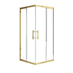 Adjustable 1000x900mm Double Sliding Door Glass Shower Screen in Gold